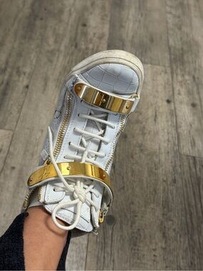 Giuseppe Zanotti  Women's High-Top Sneaker with Gold Hardware